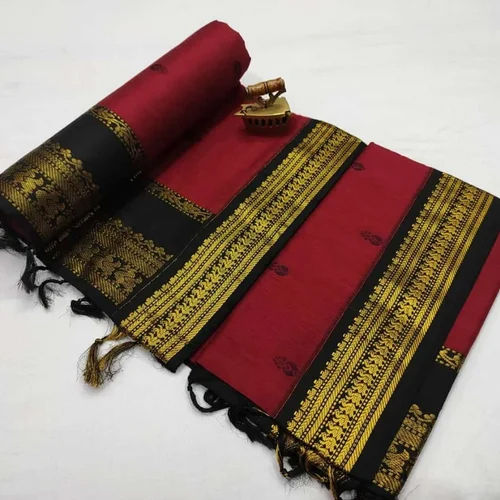 Red Kalyani Cotton Saree