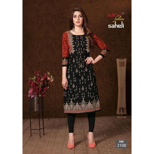 Ladies Printed Fancy Cotton Kurti at best price in Mumbai by Juliet Apparels  Private Limited