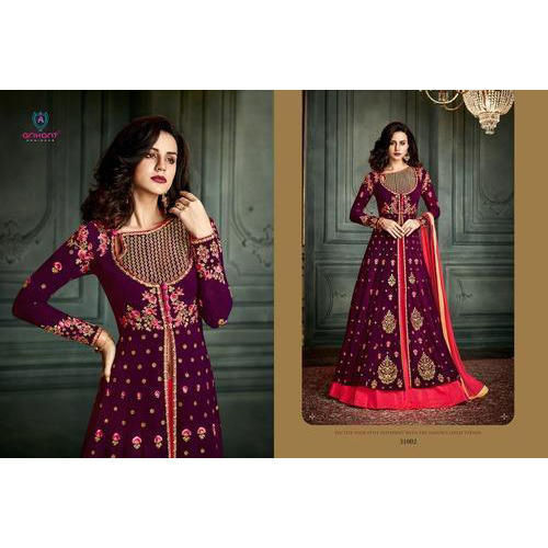 Silk Embroidery Anarkali Suit