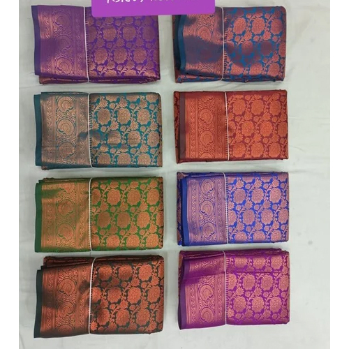 Multicolor New Attractive Banarasi Silk Women'S Saree