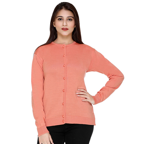 Ladies Round Neck Gajri Cardigan