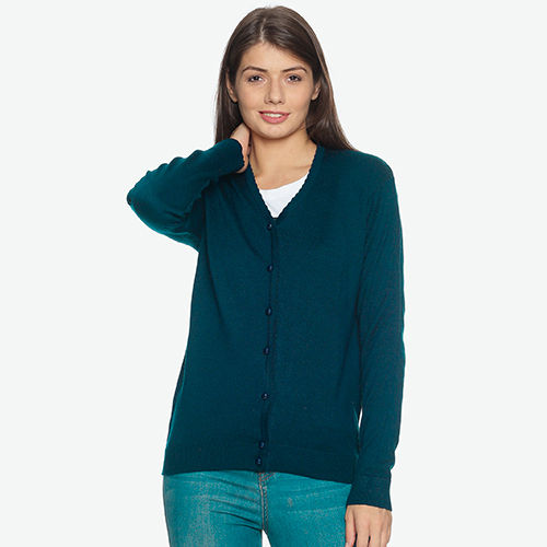 Ladies V-Neck Air Force Cardigan With Button Size: Different Size at ...