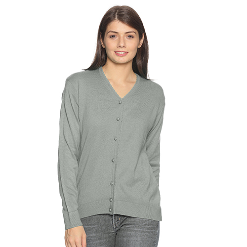 Ladies V-Neck D Gajri Cardigan With Button