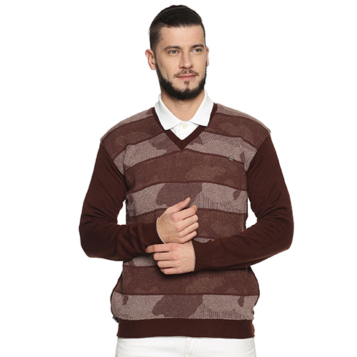 PO RC-51 Mens V Neck Rust Sweater