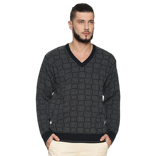 POC-AL-1 Mens V Neck Navy Sweater