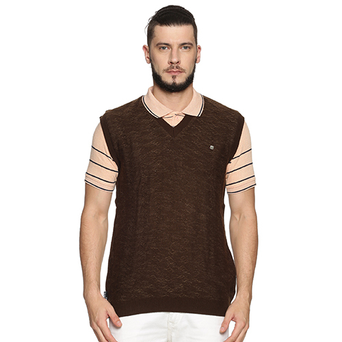 SLRW-1 Mens V Neck Rust Sweater