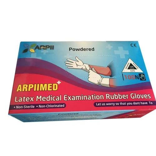 White Latex Examination Gloves Arpiimed Powdered