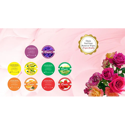 Oasis Nail Polish Remover Wipes - Cotton Blend, 4 Vibrant Colors | Convenient Nail Polish Remover in Easy-to-Use Wipe Format