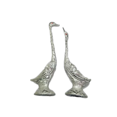 Silver Crane Pair Showpiece