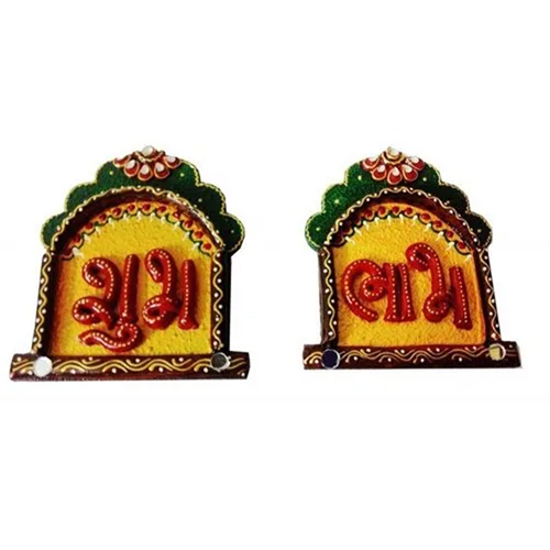 Wooden Subh Labh Pair