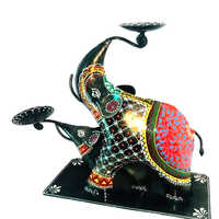 Painting Metal Elephant Baby Lamp Candle Holder