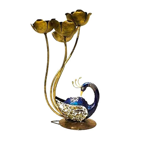 Wrought Iron Peacock Candle Stand