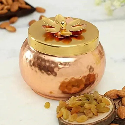 Flower Design Copper Dry Fruit Jar