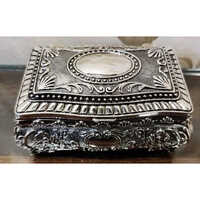 Metal German Silver Jewelry Storage Box