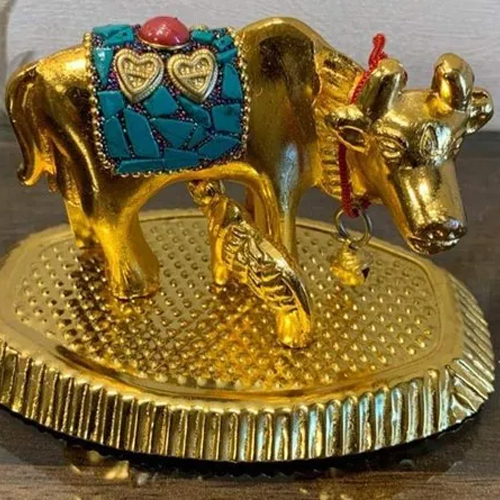 Metal Kamdhenu Cow Statue