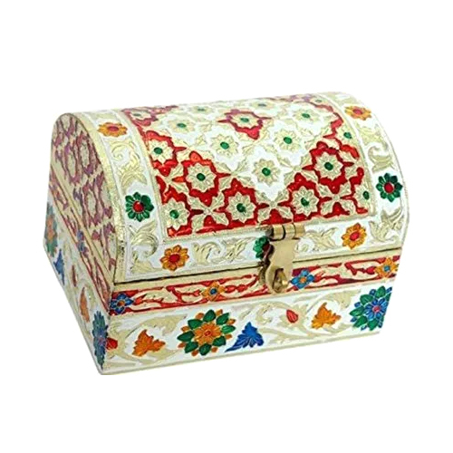 Handmade Wooden Meenakari Jewelry Box