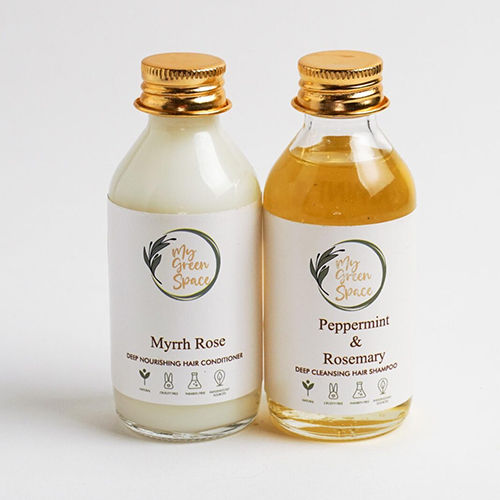 White Peppermint And Rosemary Shampoo With Myrrh Rose Hair Conditioner