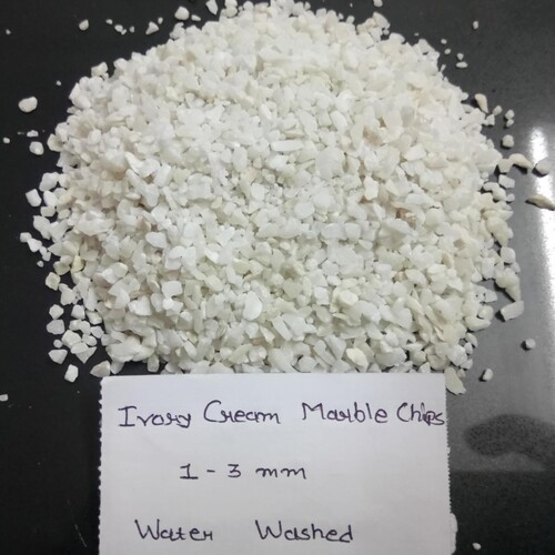 IVORY CRUSHED NATURAL CHIPS / Ivory color crushed marble chips for Wall cladding and Terrazzo flooring chips and garden decoration Landscaping