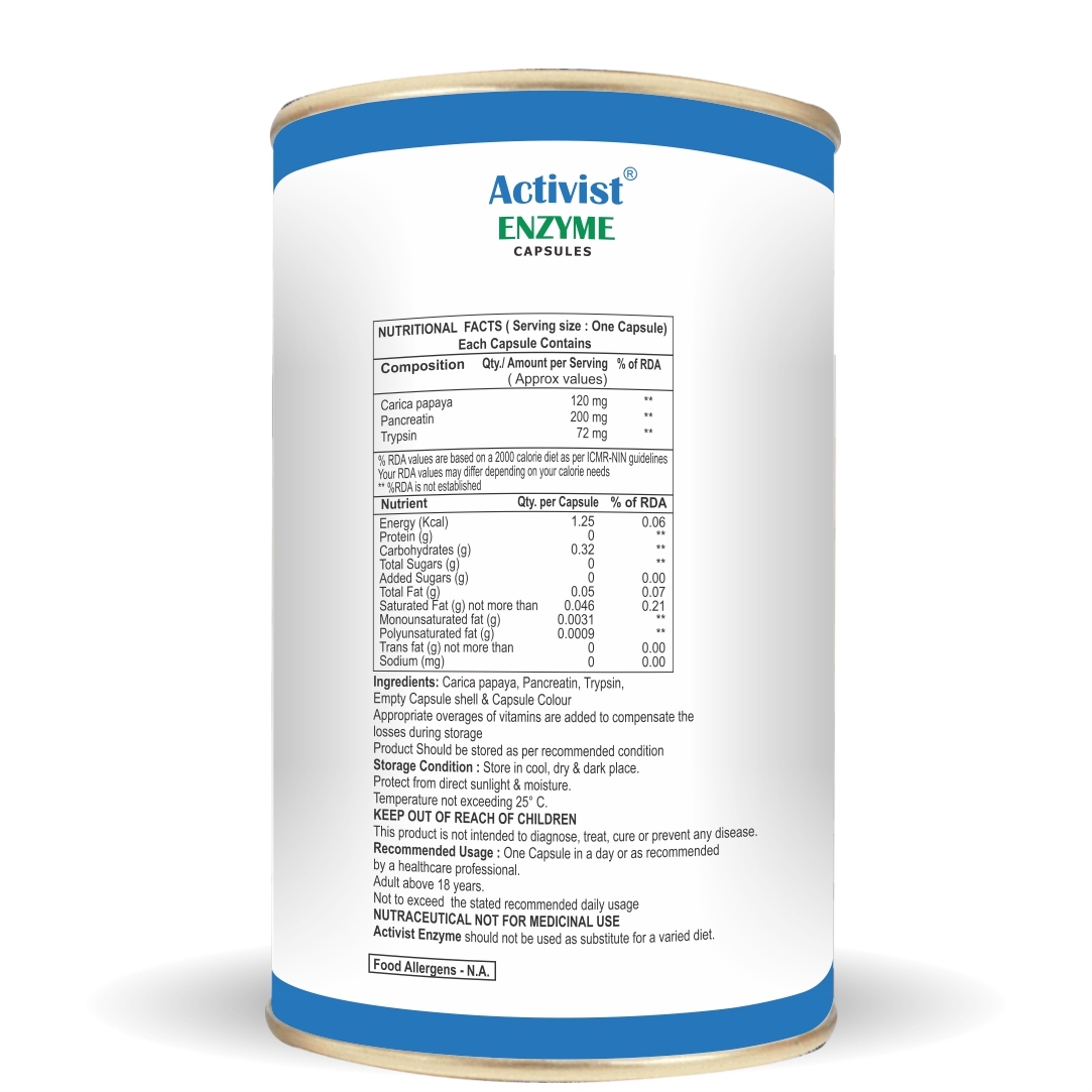 Activist Enzyme 60 Capsules strip