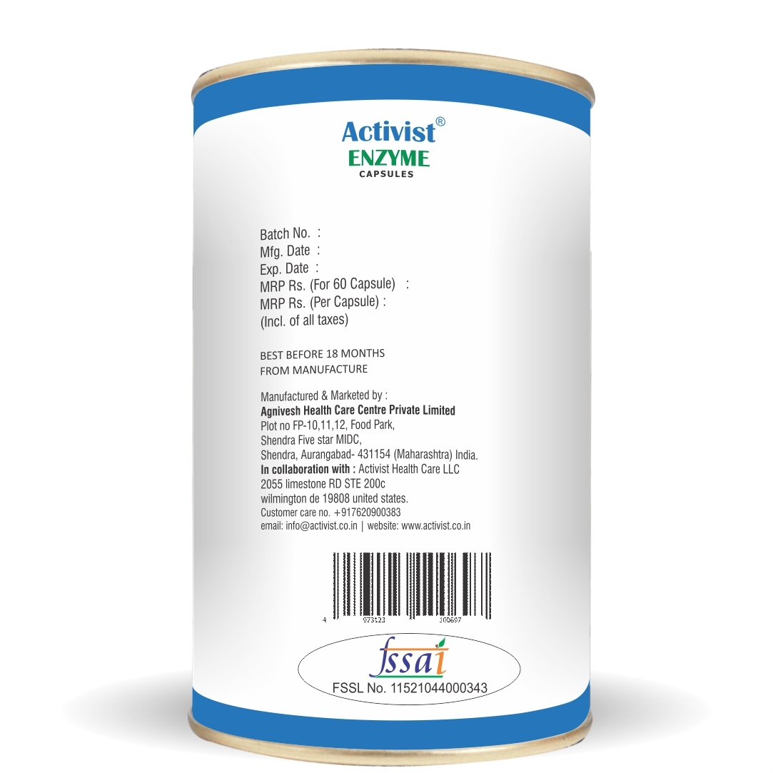 Activist Enzyme 60 Capsules strip