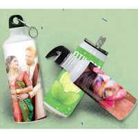 Sublimation Water Bottle - Plastic & Aluminium, 12 Inch Round | Multicolor Design For Easy Drinking Water On-the-go