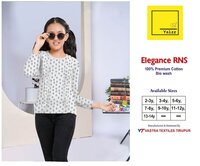 Girls White Print Top - Cotton Blend, Multicolor | Unique Design for Everyday Wear, Stylish and Comfortable for All Occasions