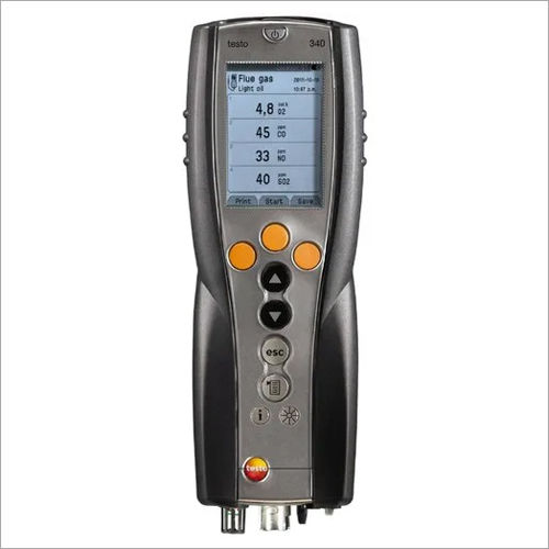 Black Testo 340 - Flue Gas Analyzer For Industry Emission Measurement