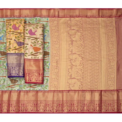 Uppada Tissue Prints Saree - Color: Multicolor