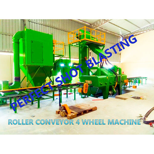 Roller Conveyor 4 Wheel Shot Blasting Machine