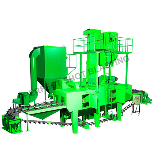 Leaf Spring Type Shot Blasting Machine - Color: Green