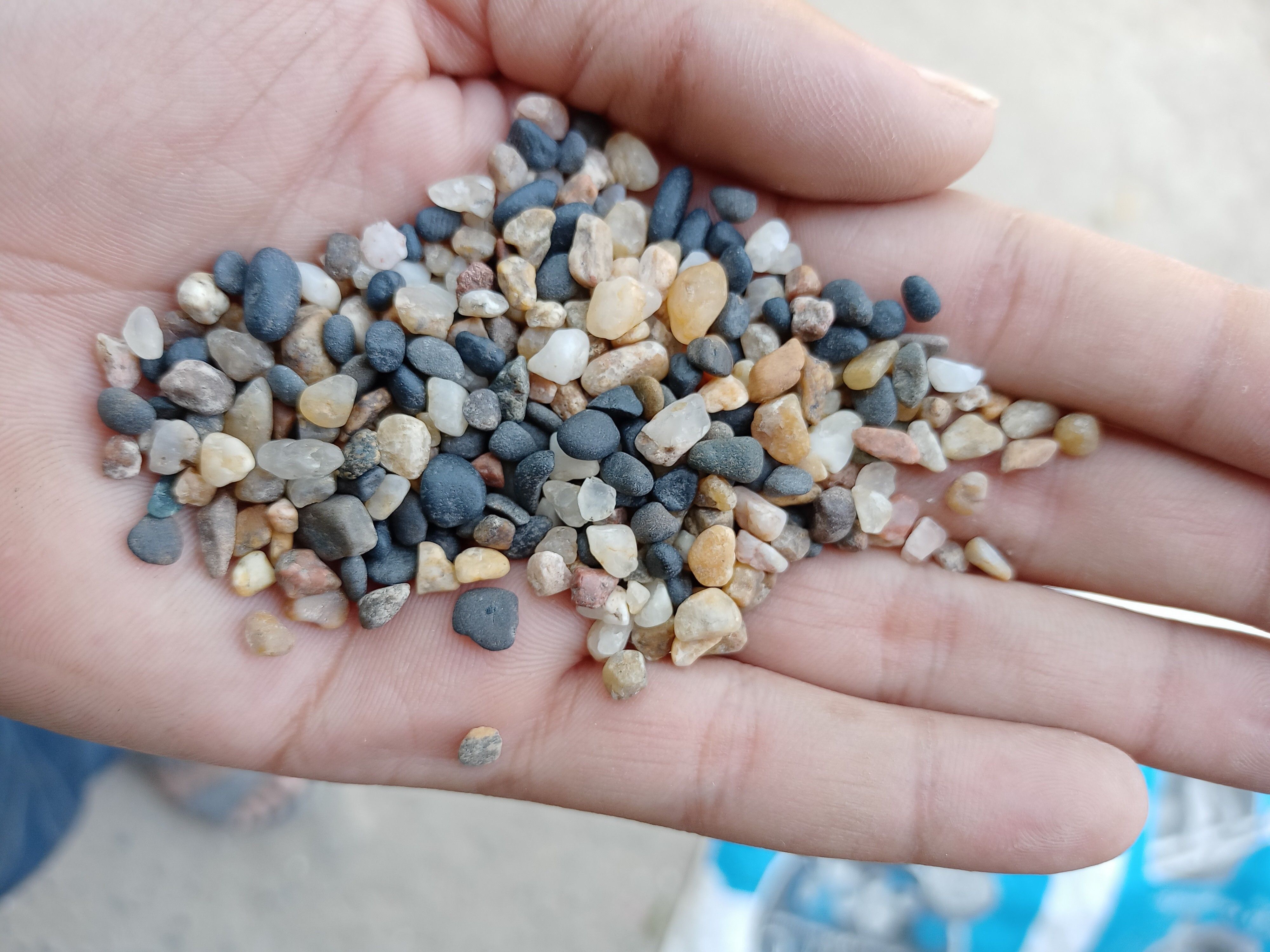 aquarium tank used multicolored attractive natural round gravels and pebbles stone