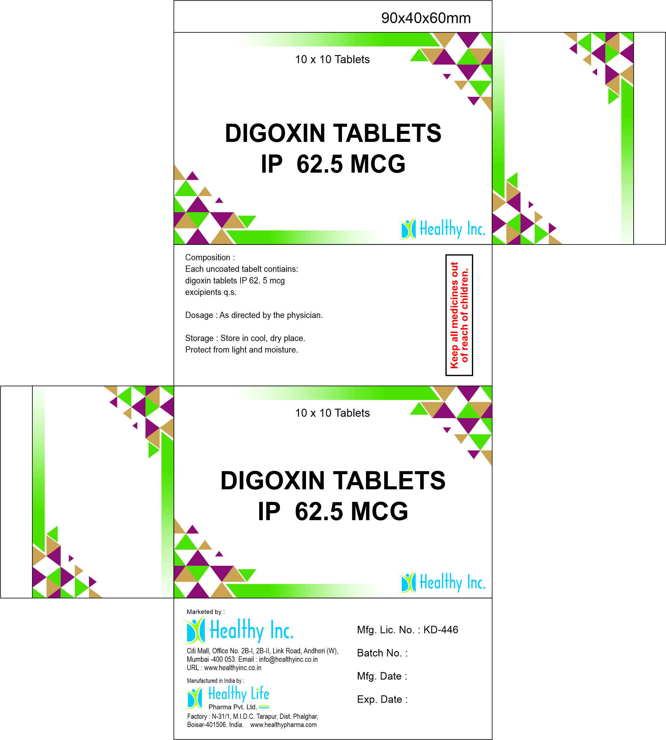 0.25 mg Digoxin Tablets BP