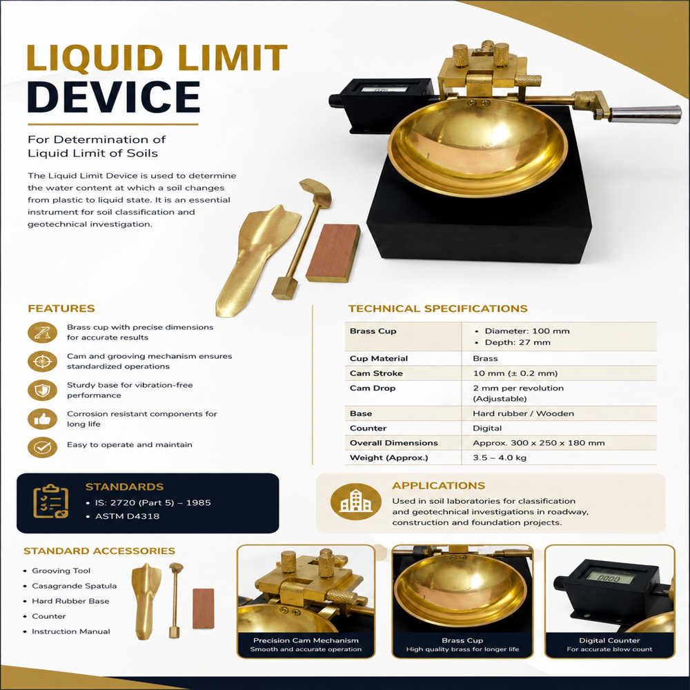 Casagrande Liquid Limit Apparatus - Application: Industrial
