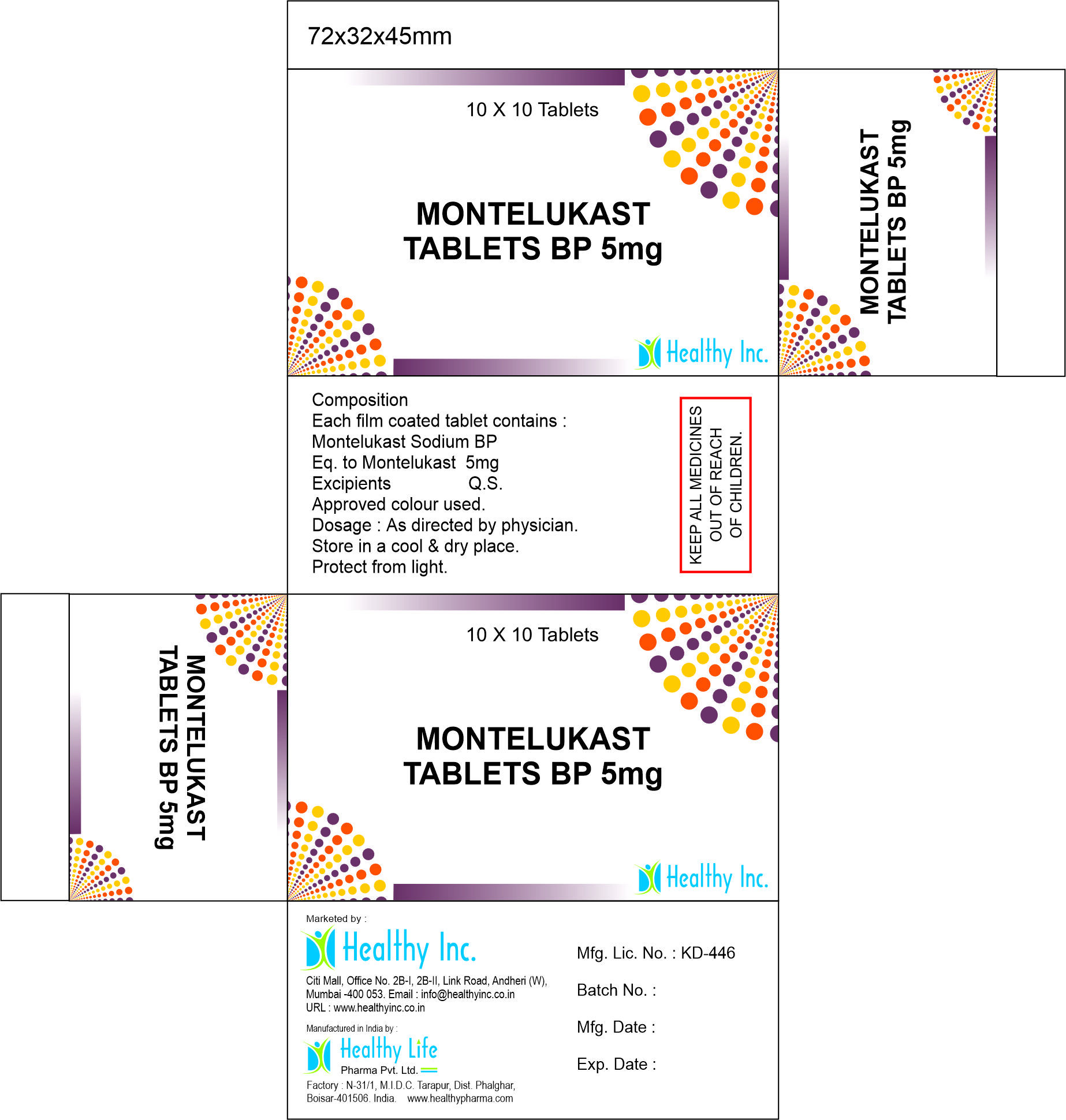 4 mg Montelukast Tablets