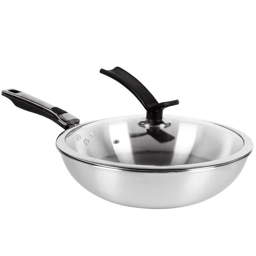 Stainless Steel Tri Ply Wok With Lid