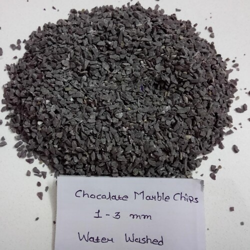 Dark chocolate brown natural crushed marble chips for terrazzo flooring  and landscaping chips