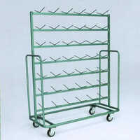 Mild And Stainless Steel Bobbin Trolley - Semi Trailer Platform Design | Industrial Material Handling, Corrosion Resistant, Easy Maneuverability