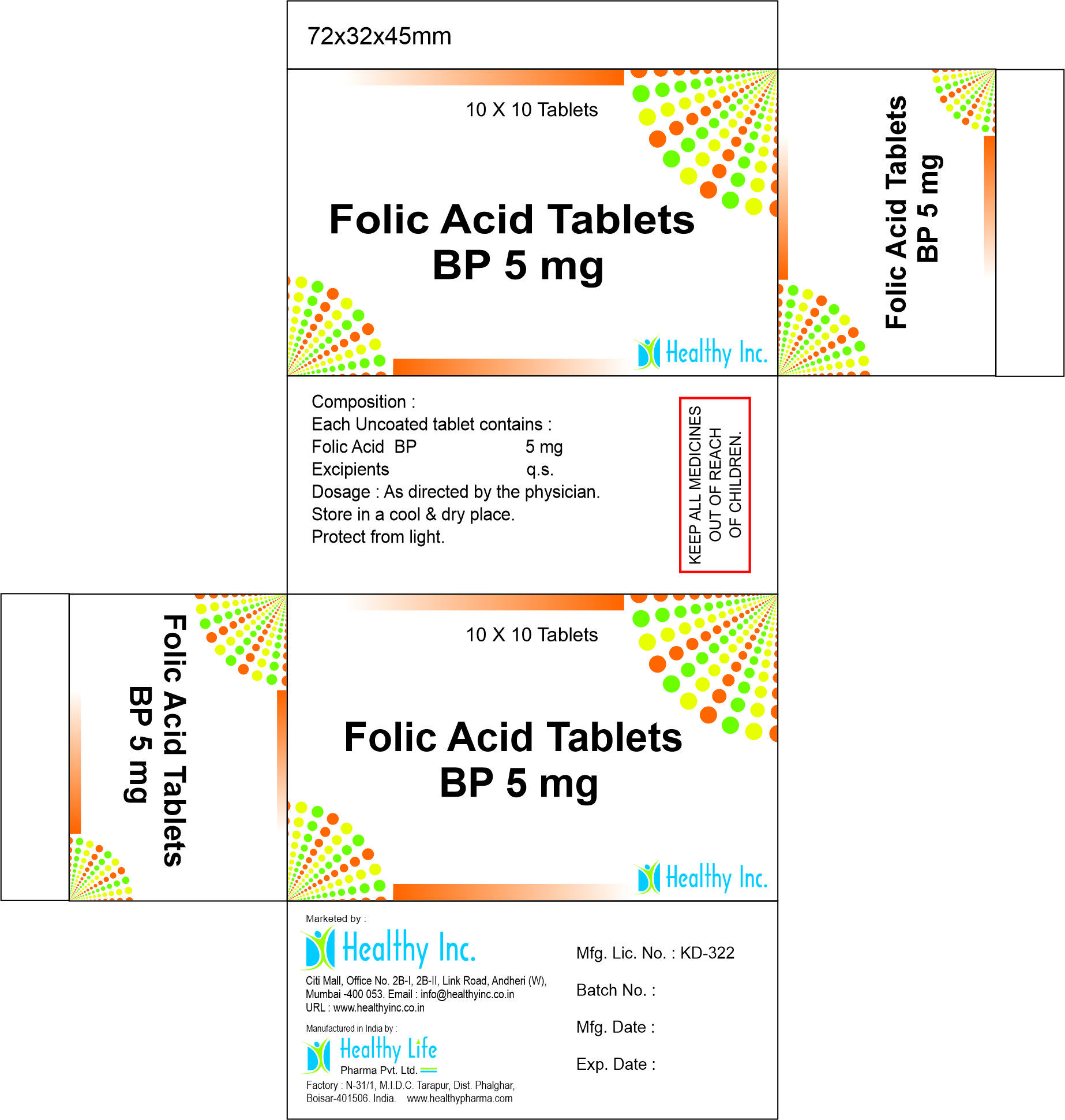 Folic Acid Tablets BP 5 mg