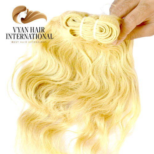 Cheap Weft Hair Extension 613 Blonde Natural Wave Remy 100% Human Hair Clip In Extensions Supplier