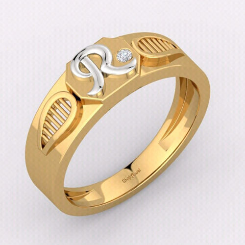 Golden Men American Diamond Finger Ring, 22mm Diameter at Rs 200/piece in  Surat