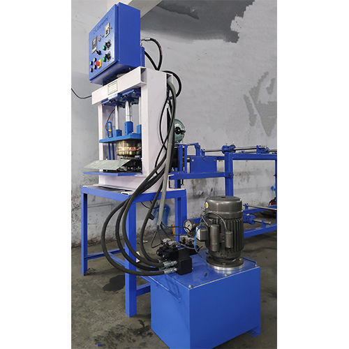 White & Blue Hydraulic 4 Roll Thali Makling Machine