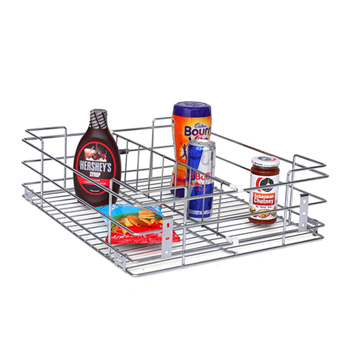 Partition Kitchen Basket - Stainless Steel, Different Sizes , Sleek Silver Finish with Multiple Compartments for Utensils and Cookware Organization