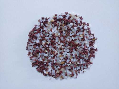 Red And Off White Quartz Mixer chips with Water Wash aggregate / Aquarium Dust Free Bulk suplier of Ind For Export Low Price