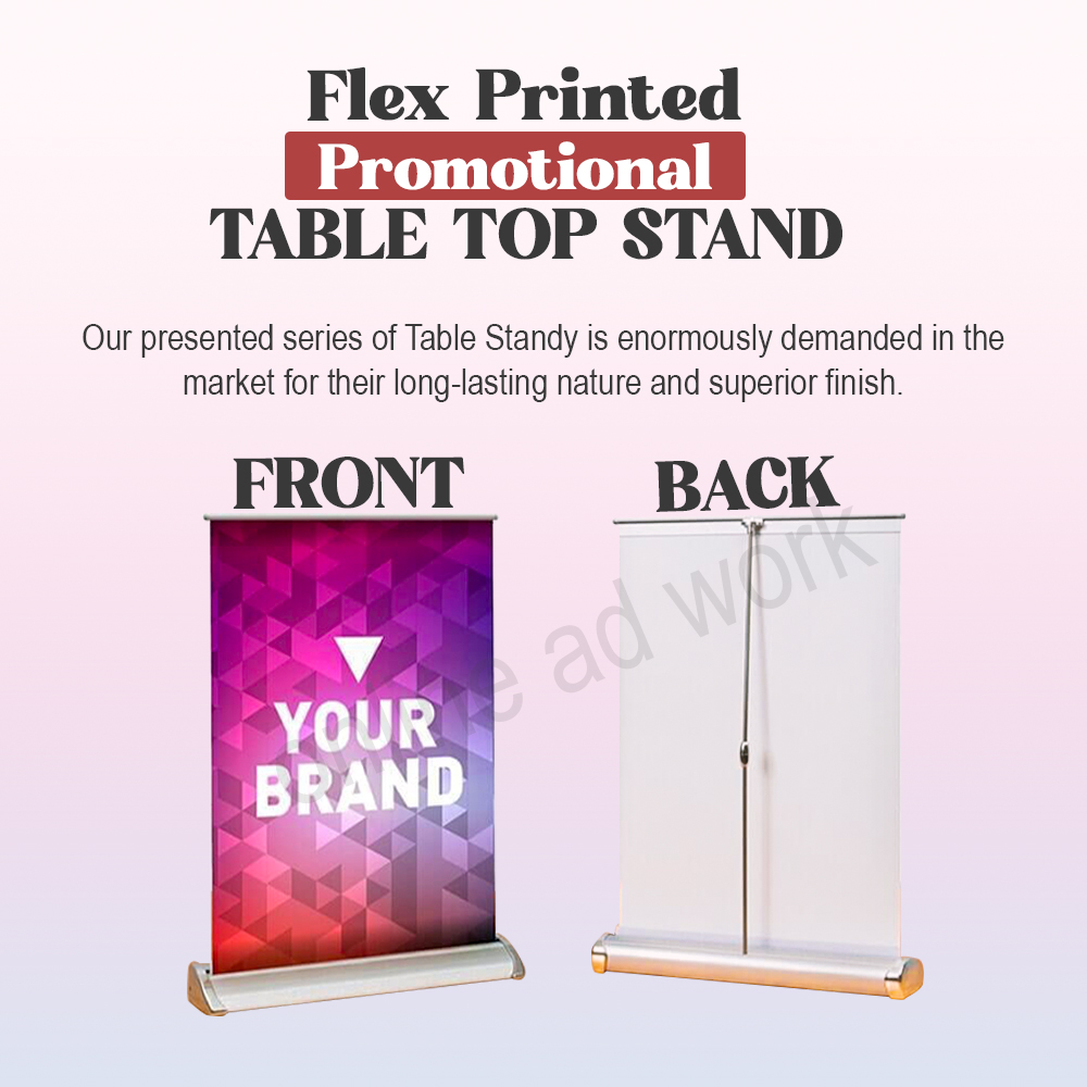 Promotional Table Top Stand - Color: Silver