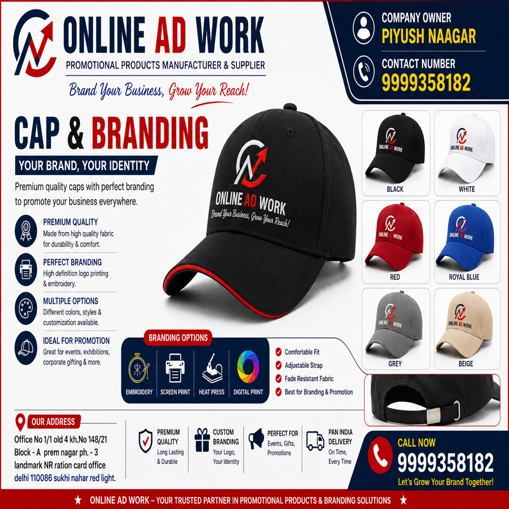 White Advertising Caps - Age Group: 18+