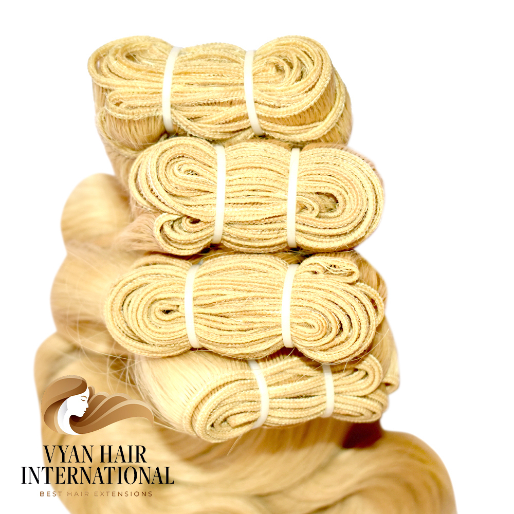 Blonde Cuticle Aligned Human Hair Bundles Virgin Brazilian Body Wave Hair