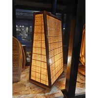 Natural Brown Bamboo Box Shaped Lamp