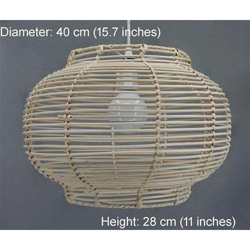 Rattan Hanging Lamp With Metal Frame