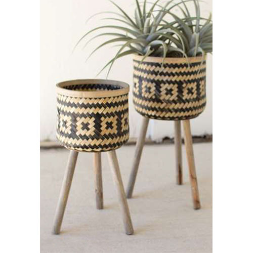 Bamboo Round Basket Or Planter