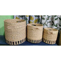 Jute Kouna Grass Laundry Basket Set